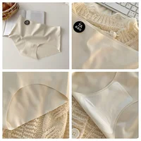 4 pièces/ensemble femmes culottes Slip soie sans couture slips pour femmes sous-vêtements féminins doux mince léger Culotte Culotte Femme caleçons M-XL 6
