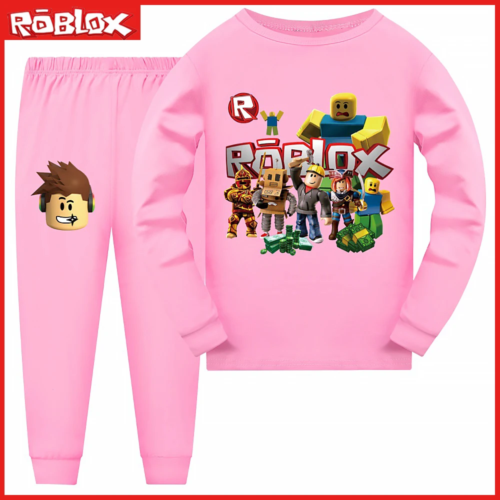 New Roblox Game Virtual World 2-Pcs Cartoon Anime Print Boys and Girls' Long Sleeve Pants Pajama Set Birthday and Christmas Gift images - 6