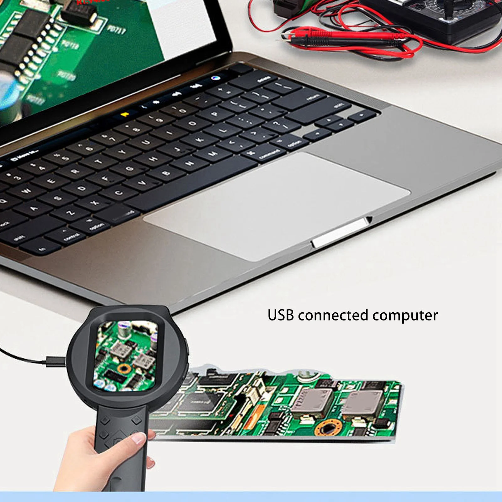 휴대용 디지털 돋보기 2.8인치 IPS 스크린 휴대용 2MP 1000X 확대경(조명 포함) 4개의 줌 버튼 12개 언어 지원