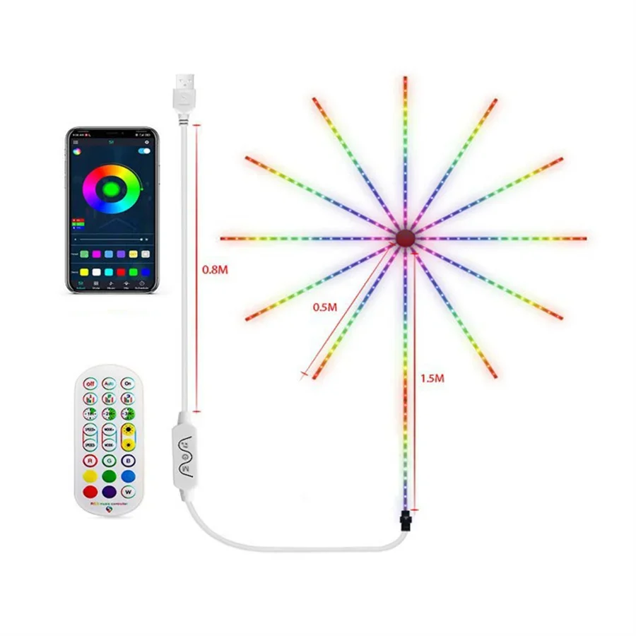 Music Sync, Starburst Fairy Lights, Bluetooth App, Fireworks Lights