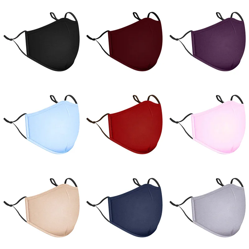 

Cotton Face Mask with Filter Black Dust Washable Reusable Fabric Cloth Mouth Facemask Activated Carbon