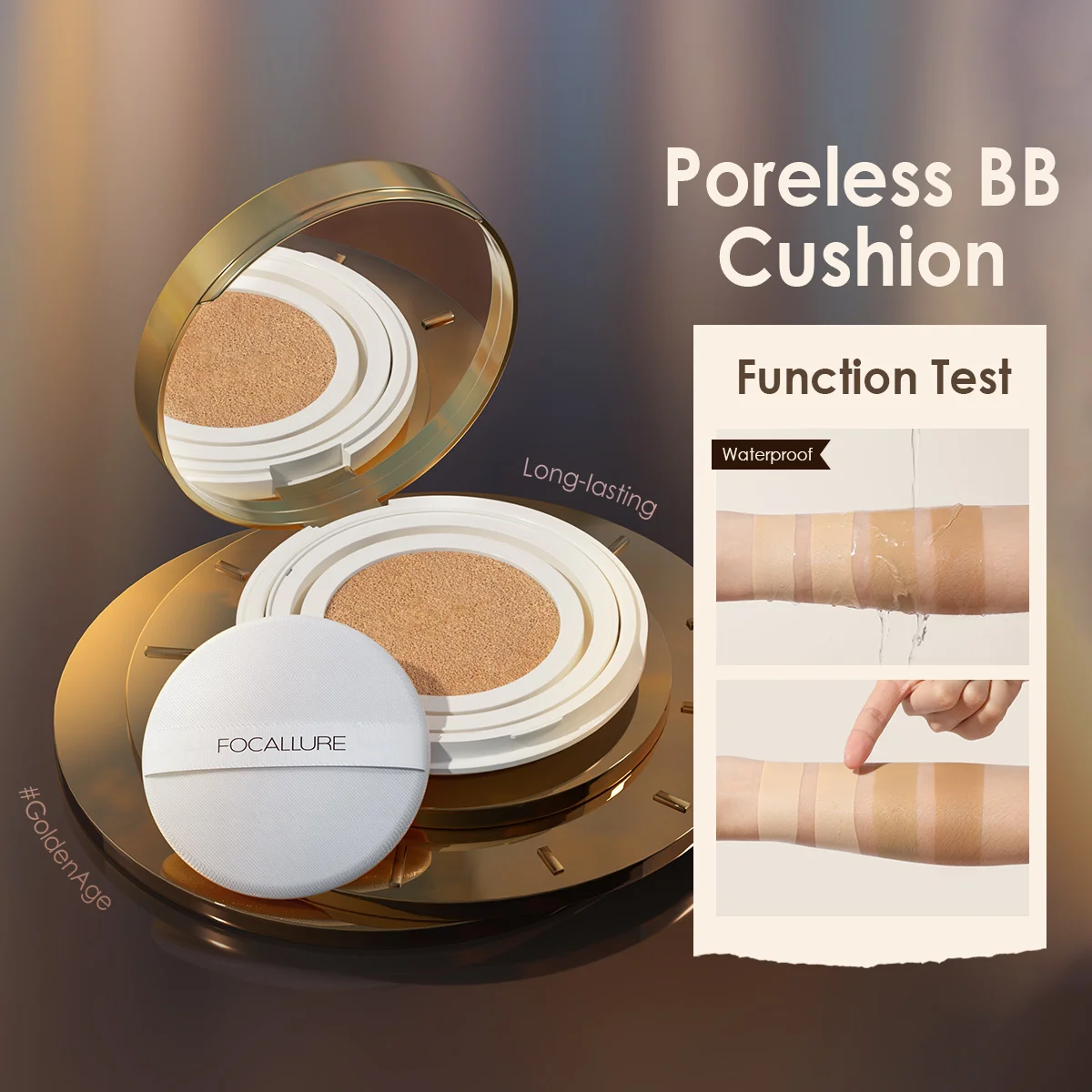 FOCALLURE Foundation Air Cushion Waterproof Matte Base Poreless Full Coverage Face Cream Smooth Foundation Cosmetics liquid foundation cushion foundation waterproof foundation air cushion cream makeup cream makeup cosmetics