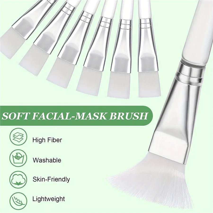6pcs set of facial mask brushes, facial application brushes, beautician brushes with hollow transparent plastic handles