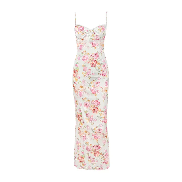Suninheart-vestidos de fiesta con estampado Floral y tirantes finos, maxivestido ajustado elegante para invitados de boda y vacaciones, novedad de verano, 2023 - Imagen 6