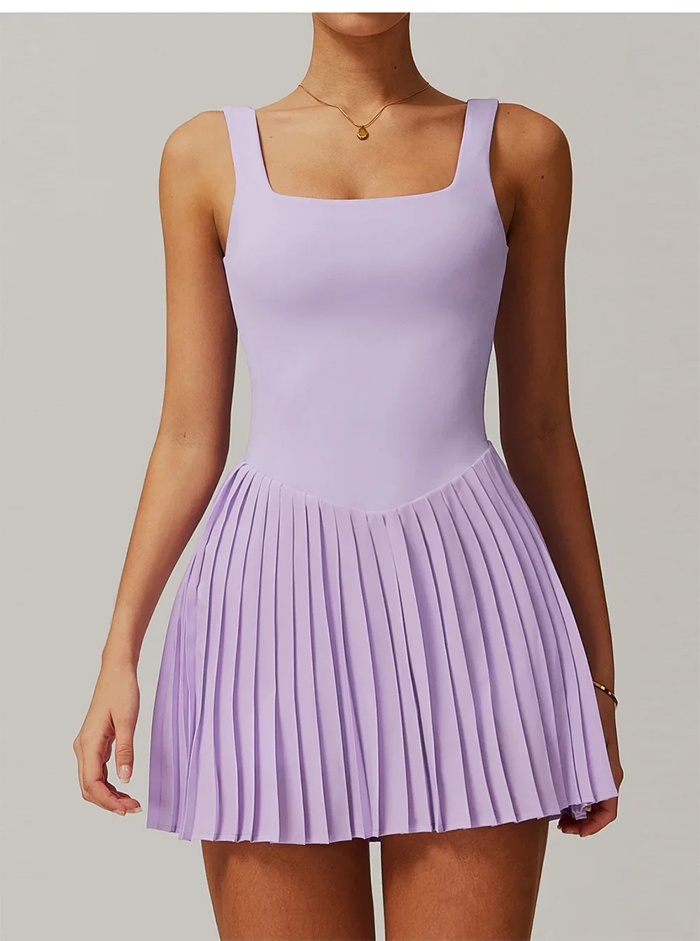 Naked Tennis Dress Hollow Out Backless Women Skirt Jumpsuit Anti Glare Fitness Sports Running Pockets Pleated Skirt Sports Dress