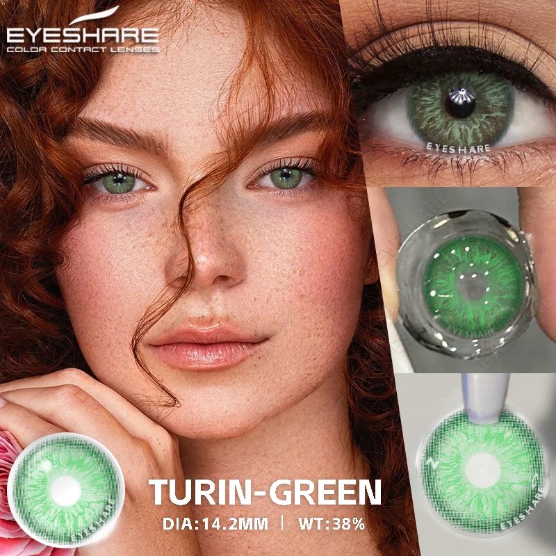 EYESHARE 1 Paar bunte Kontaktlinsen für Augen, modische graue Augenkontaktlinsen, blaue Augenlinsen, grüne Linsen, jährliche farbige Augenlinse – Detail 16