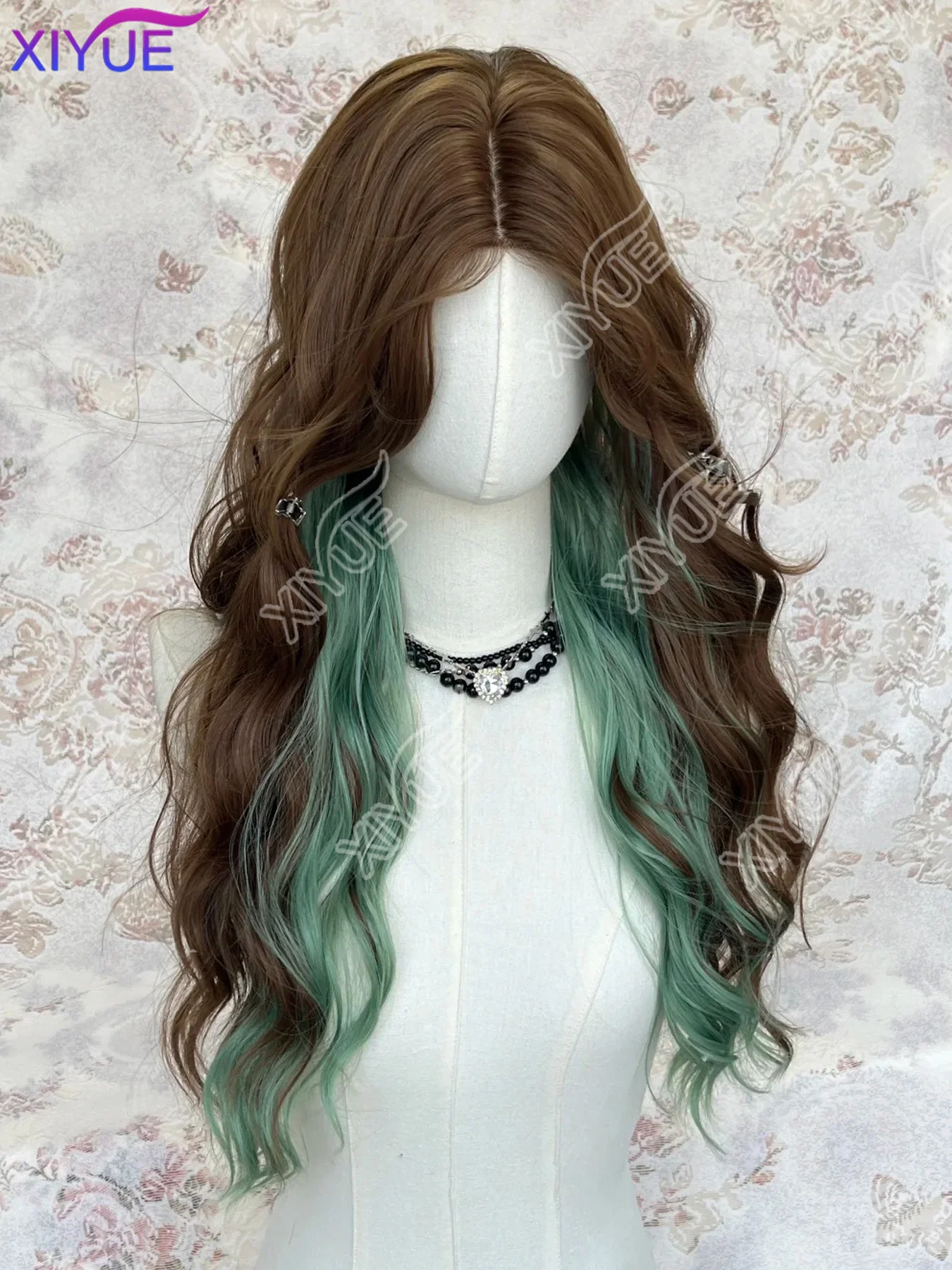 XIYUE Synthetic Wig for Women Long Curly Wavy Hair Lace Front Wig Cosplay Temperament for Daily Use Lolita Synthetic Wigs