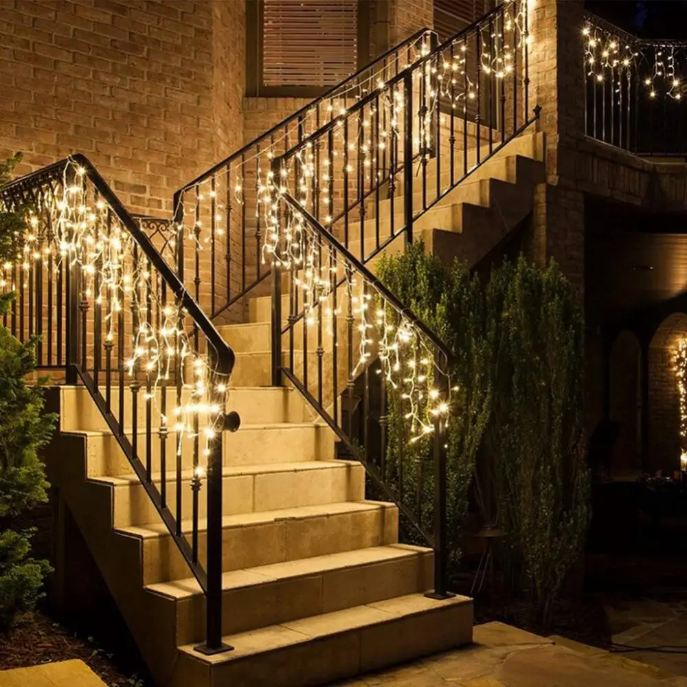

Stars String Lights 96LED Fairy Curtain Lamp Colorful Lamp For Christmas Holiday Outdoor Wedding Party Halloweel Stair Decor