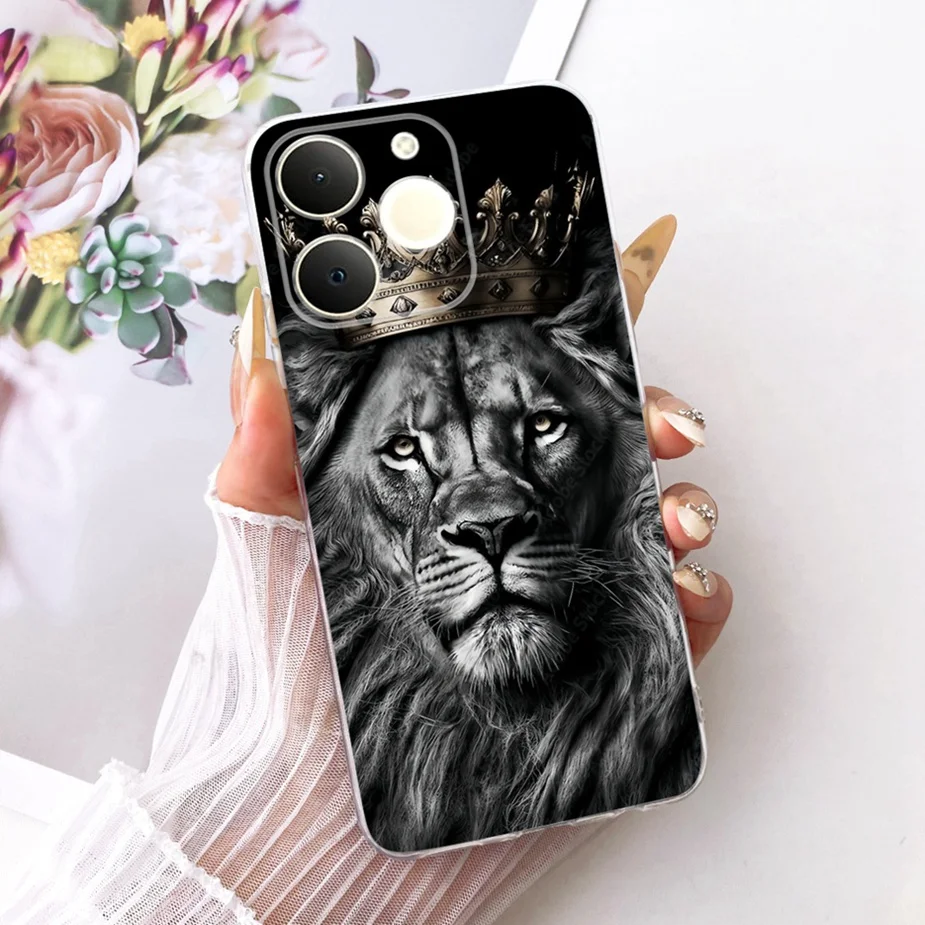 Luxury Lotus Painted Soft Silicone Case - Elegant Protective Cover