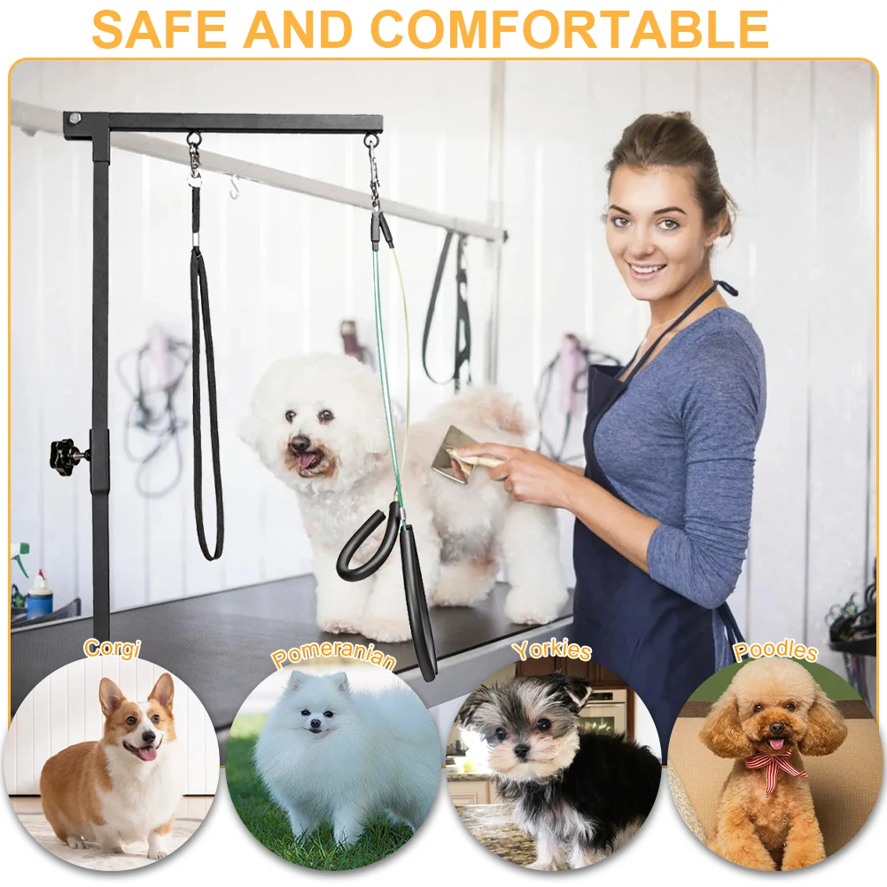 Suspender Grooming Table Arm Support Height Adjustable Dog Shower Stand Stainless Steel Telescopic Pet Grooming Stand with Sling