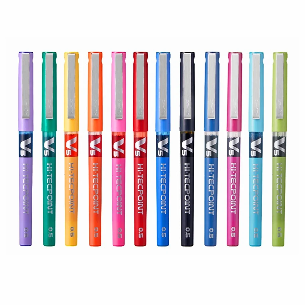 Gel Pens 3pcs Japan PILOT Straight Liquid Type 0.5mm Large Capacity Needle Tip BX-V5 For Writing School Office Stationery
