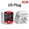 AC28 Digital Display Socket Tester UK US EU Plug Polarity Phase Pheck Detector Voltage Tester for Electrician Tool 5