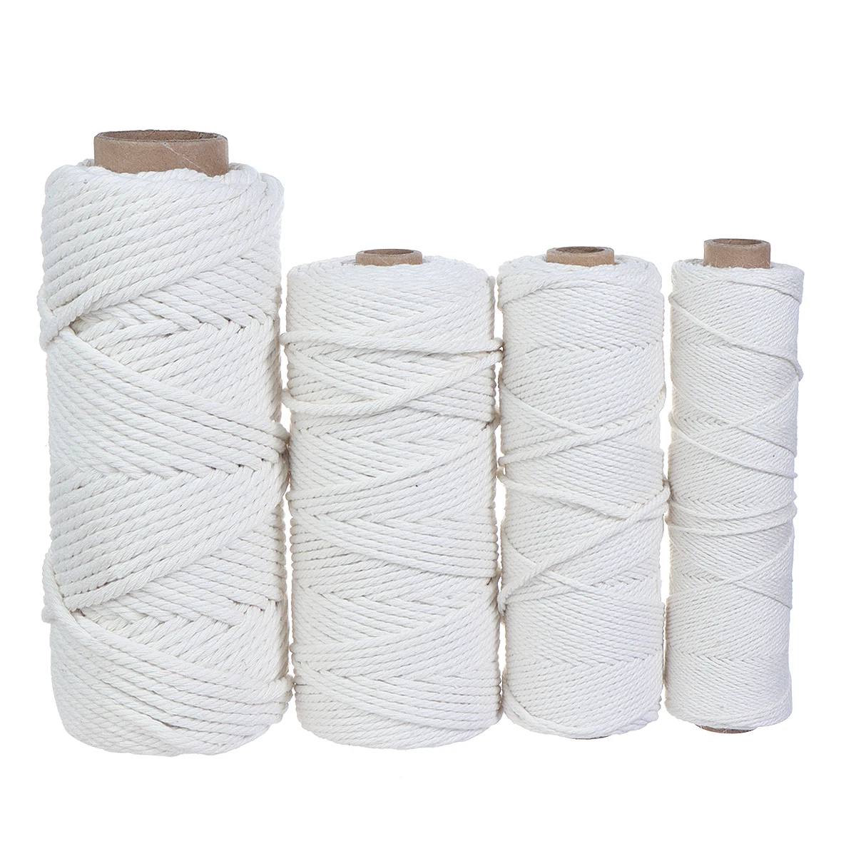 50-100 yards White Cotton Macrame Cord 1-4mm Crochet Threads for DIY Knitting Rope Bohemia Party Home Decor Sewing Accessories 6
