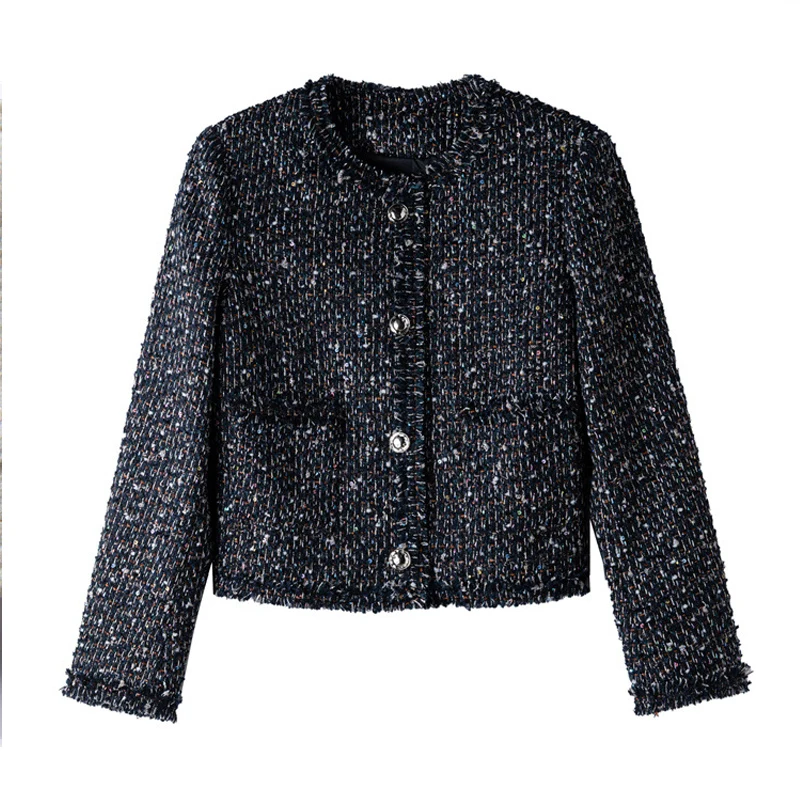 

Short woolen jacket with new spring/autumn temperament, small fragrant style women's top
