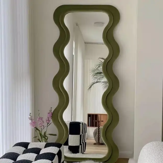 aanpassen Dollar gerucht Living Room Standing Mirror Irregular Frame Free Shipping Full Length  Rectangular Macrame Mirror Aesthetic Spiegel Home Decor - Decorative Mirrors  - AliExpress