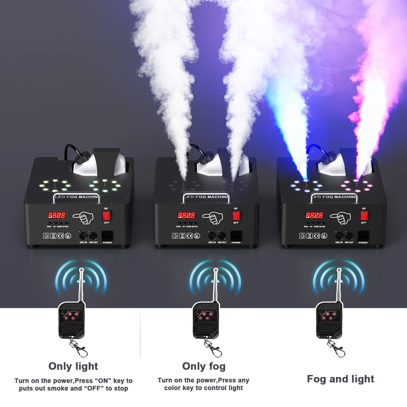 U'King 2000W RGB DMX Fog Machine 5