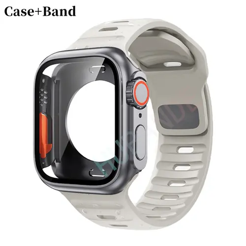 Silicone strap For Apple Watch 44mm 45mm 41mm 40mm Bracelet+Screen protectores Change to Ultra For iWatch Series 9 8 7 SE 6 5 3 - Image 45