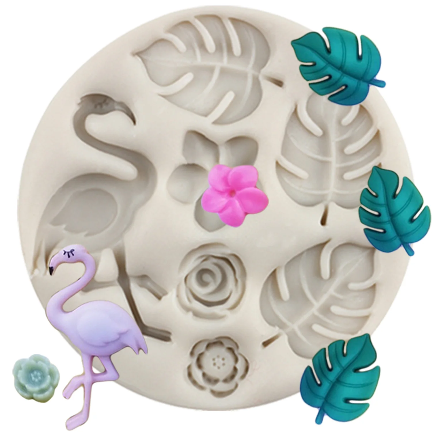 

Flamingo Silicone Mold Party Turtle Leaf Fondant Molds Rose Flower Cake Decorating Tools Chocolate Gumpaste Candy Resin Moulds
