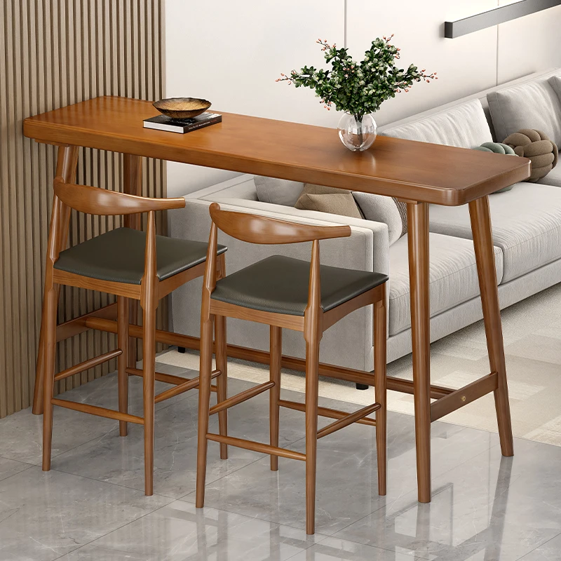 Reception Wood Bar Table High Midcentury Standing Luxury Bar Dining Table Decoration Narrow Mesa Pared Living Room Furniture