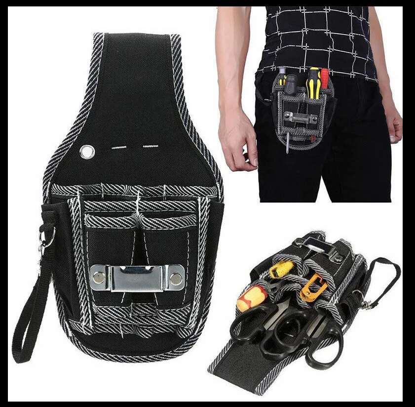 Electrician Waist Pocket Tool Belt Pouch Bag Screwdriver Kit Holder