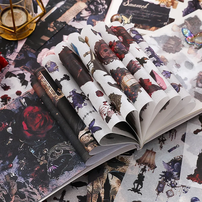 50 pcs Large size Material Paper Sticker Sets Diy junk journal Hand made Planner Collage material Scrapbook Supplies