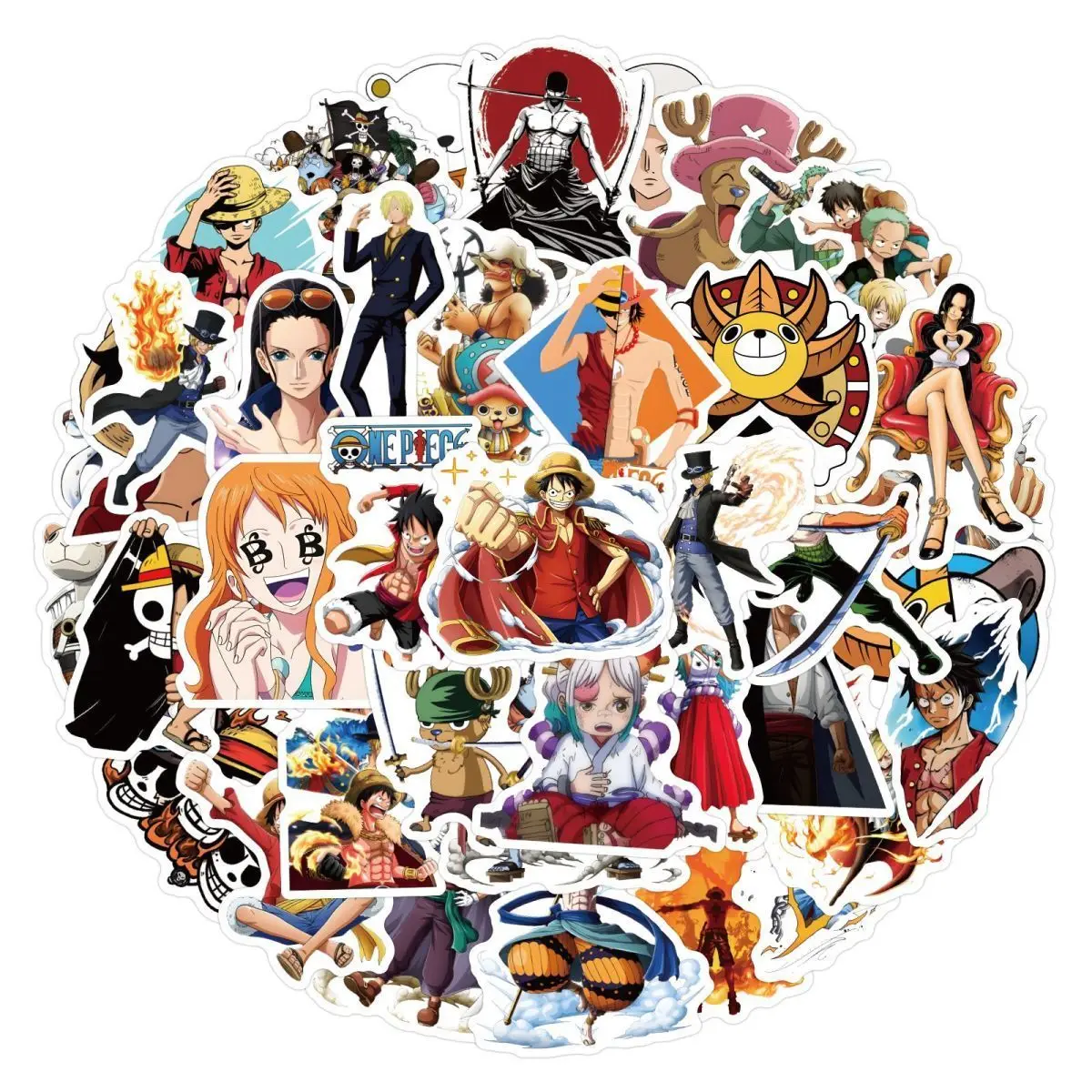 100 Stück One Piece Anime-Aufkleber, Dekorationsartikel, zweidimensionale DIY-Notizbuch-Sticker, wasserdichte Anime-Handy-Aufkleber – Detail 9