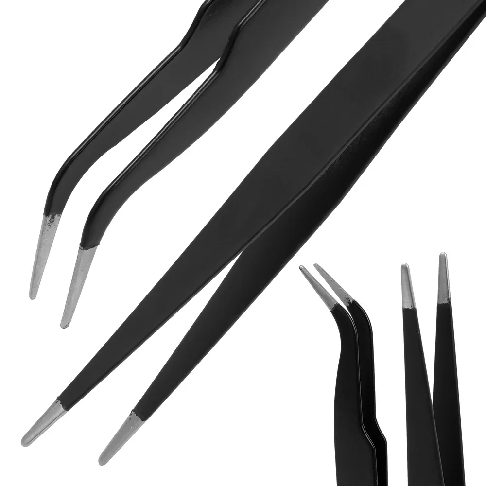Stainless Steel Curved Tweezers for Eyelash Extensions and Nail Art