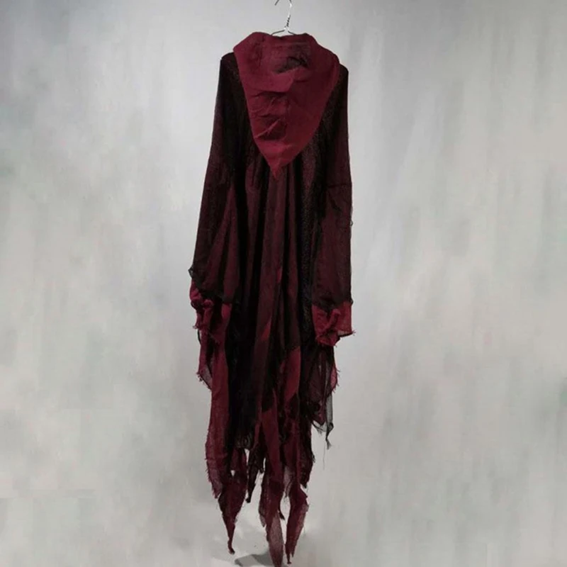 Halloween Cloak Cosplay Adults Children Zombie Clothes with Hat Tattered Skeleton Dress Up Horror Ghost Costume Props