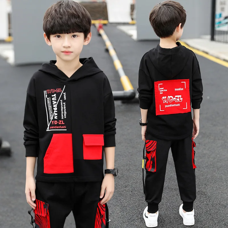 

Boys Clothing Set Kids Tracksuit Spring Autumn Children Hoodies Tops +Pants Suit Teen Kids Clothes For Boys 5 6 8 10 12 14 Years