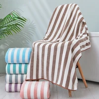 high-quality Stripe Microfiber Towel Bathroom Set Super Absorbent Soft Bath Towels Large Size for Women Shower Wrap Sport Towel 2