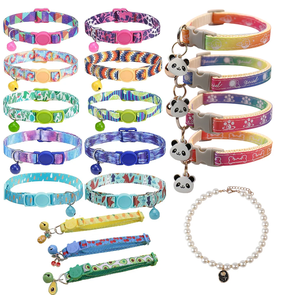 Title 2, Cat Collars With Bell Cute Colorful Dog Puppy C...