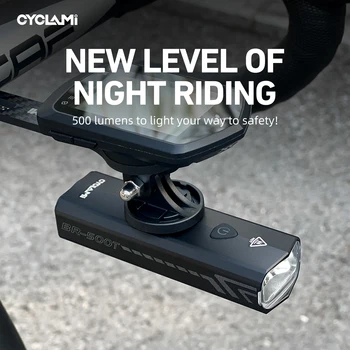 CYCLAMI Luce anteriore per bicicletta 500LM Luce per bici 2000mAh Fari impermeabili Torcia elettrica Tipo-C Ricarica MTB Lampada per ciclismo su strada