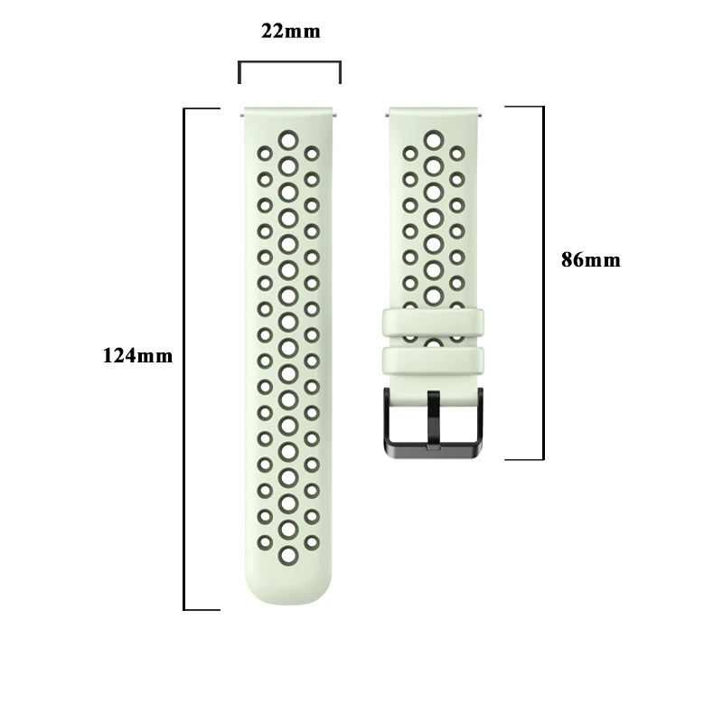 Sport Silicone Classic Buckle Bracelet - 22mm Watch Strap