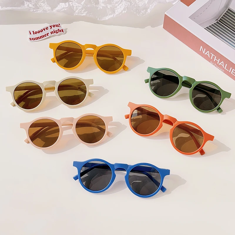 Kids Checker Panel Round Sunglasses 6