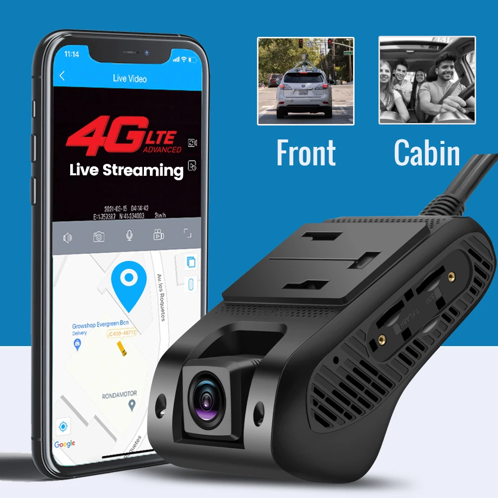 JIMIJC400PGPSDashCamera4GWifiHotspot2LiveStreamVideoCutOff