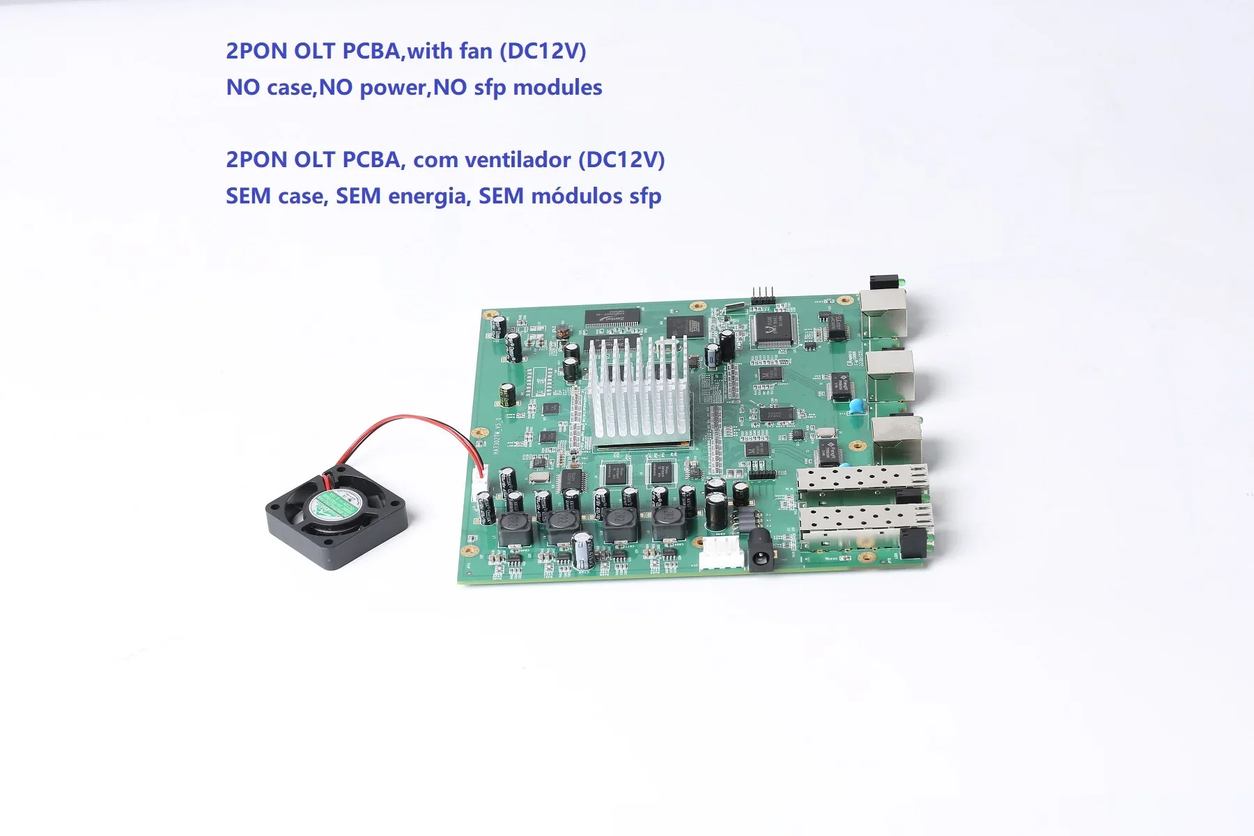 

2 Port EPON OLT PCAB with modules Compatible ZTE FIBER HOME XPON ONUs Without power supply and case