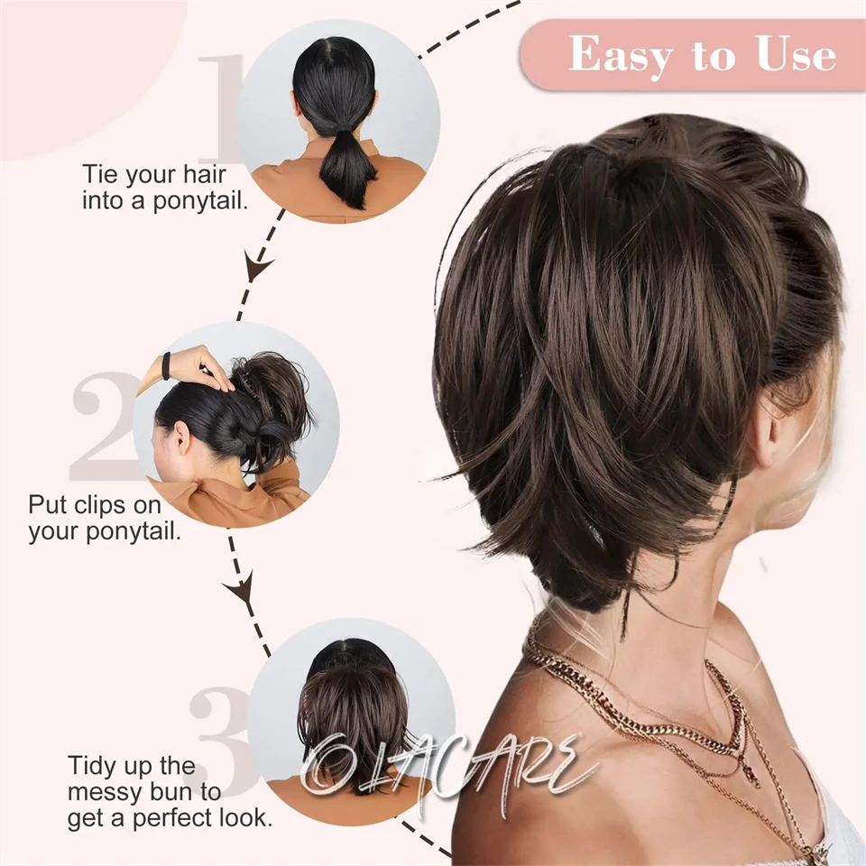 Synthetic Hair Claw Clip for Women Straight Short Ponytail