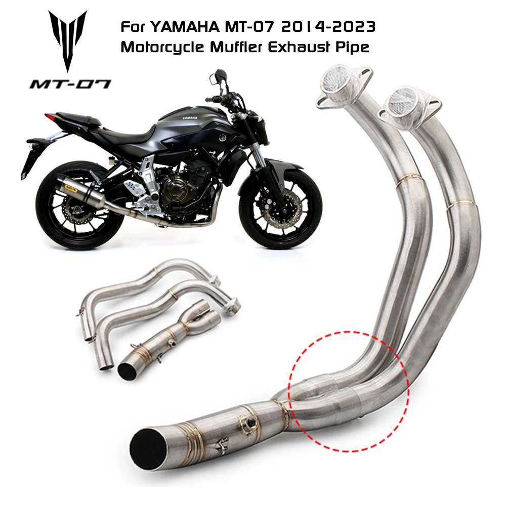 MOTORCYCLE EXHAUST MUFFLER FULL SYSTEM SLIP ON FOR YAMAHA MT07 mt-07 2014-2023 Motorcycle Muffler Exhaust Pipe