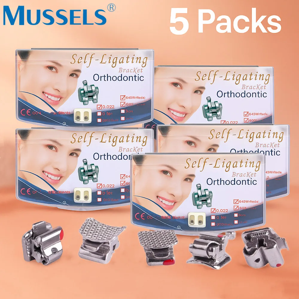 5 แพ็คทันตกรรมจัดฟันวงเล็บ Active/Passive Self-Ligating วงเล็บ MBT/Roth 0.022 ตะขอ 345 ทันตกรรม Instruments 1