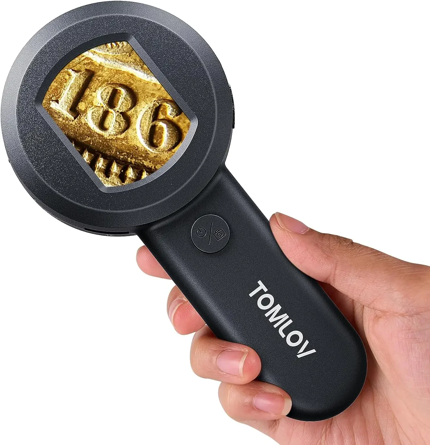 Handheld Microscope Magnifying Glass Mini Microscope Pocket Microscope TOMLOV P10 Microscope for Adults Kids Handheld Coin Magnifier with Light for Error Coins Collector Portable 100X Jewelers Loupe