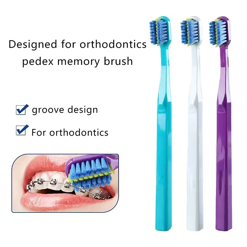1PC Deeply Clean Orthodontic Braces Adult Orthodontic Toothbrushes Dental Soft Toothbrush With  Dust Cover