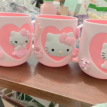 귀여운 산리오 애니메이션 칫솔 컵, 헬로 키티 만화 패션, 달콤한 플라스틱, 심플한 구강 세척 컵, 어린이 선물