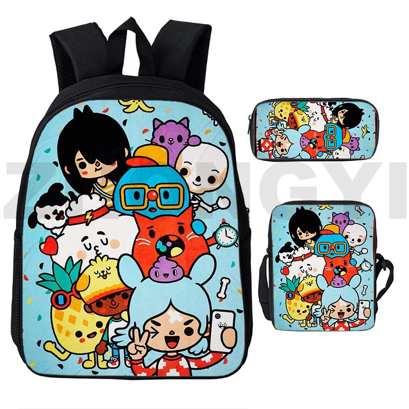 Toca Life World Backpack for Boys Girls Toca Boca Print Zipper Bagpacks  Knapsack 3Pcs/set Students School Bag kids Mochila - AliExpress