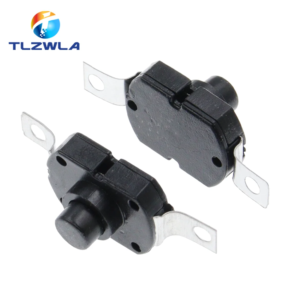 10PCS Push Button Switch 1712KD 30V 1A Flashlight Switch LOCK 17X12X9.5MM Table lamp Flashlight Button ON-OFF push button switch