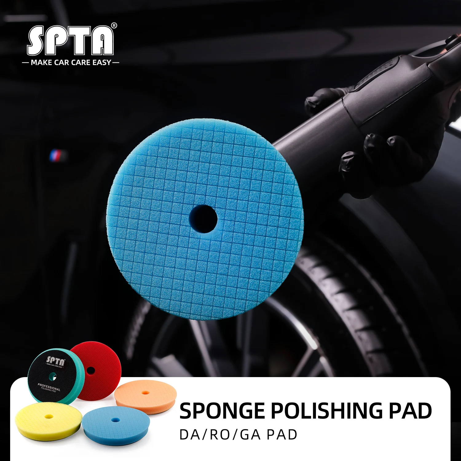 Car Polishing Pad Car Polish Pad Car Polishing Sponge Polishing Sponge Set 5"(125mm)/6"(150mm) Beveled Grid Car Sponge Polishing Foam Pads Kit For DA/RO Polisher