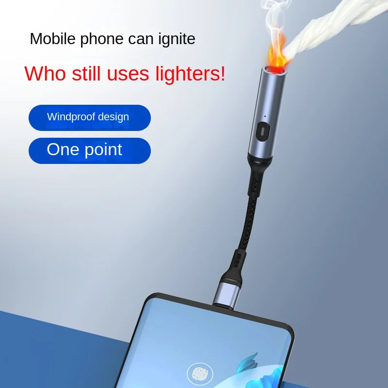 

Wholesale of Windproof Charging Lighters for Mobile Phones Outdoor Mobile Phone Cigarette Igniters and Fire Folders