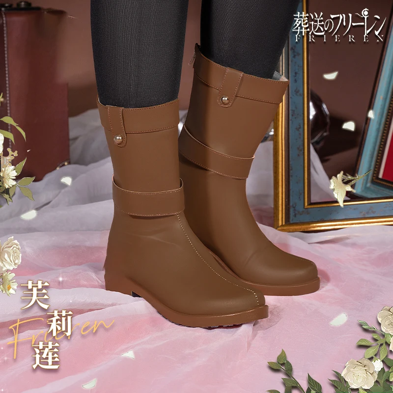 

Frieren At The Funeral Cosplay Frieren Shoes Cos Anime Games Prop Shoes Accessory Brown Long Boots