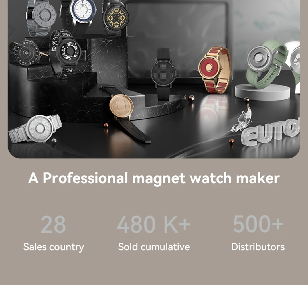 EUTOUR 2025 Spring Arrival Red White Concept Jewelry Watch Resin Material Grace Lady Girl Elegant E059 Magnet Watch Bracelet