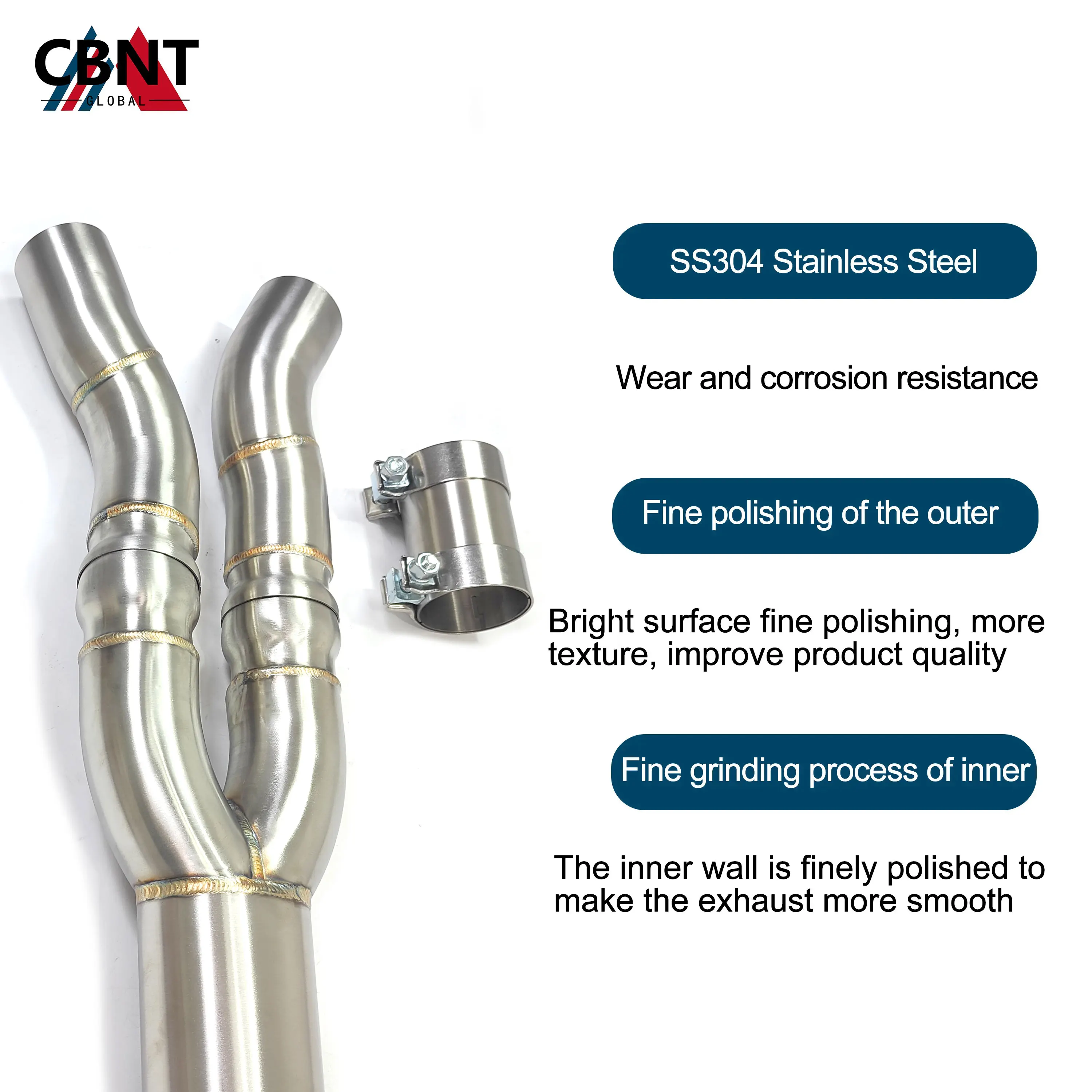 CBNT for BMW G80 M3 G82 M4 G87 M2 S58 3.0T Exhaust-pipe System Middle-Pipe 89mm/3.5inches 304 Stainless Steel Exhaust Mid Pipe