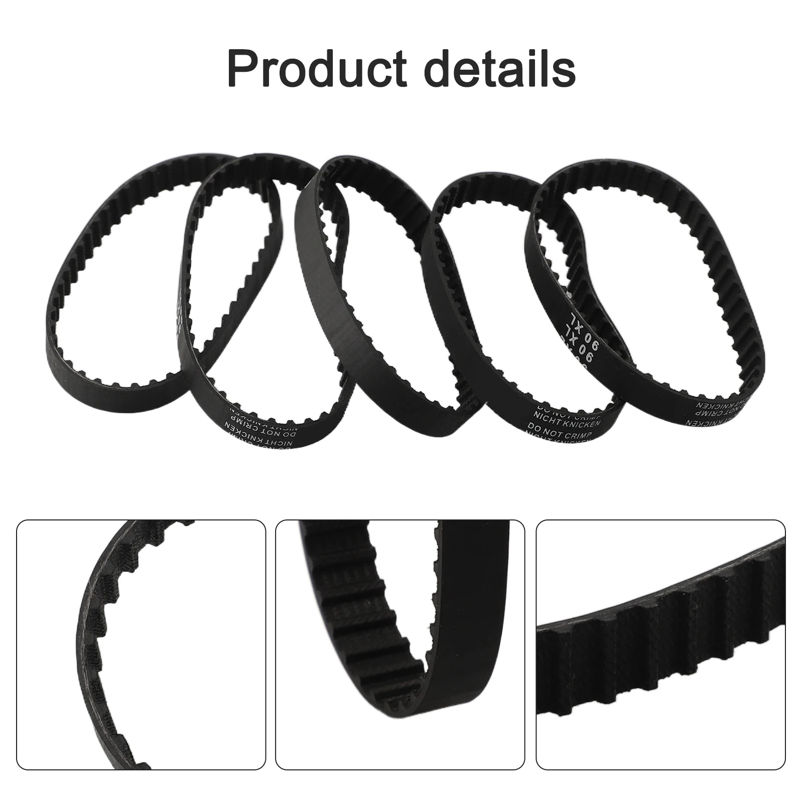 High Quality Belts Planer For BLACK DECKER Power Tools Practical Rubber SR600 Sr600 45 Teeth 90XL 914592 Black DN75 3